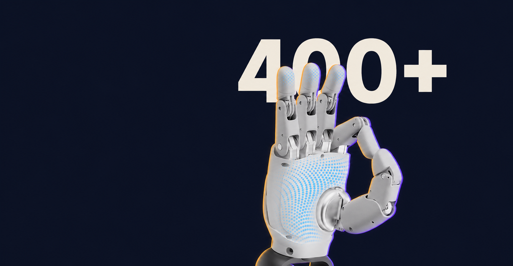 AGIBOT OmniHand 2025 with Tactile Sensing – Left and Right Pair with decorative Halloween background and edge lighting.